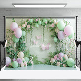 Lofaris Soft Spring Floral Willow Photography Backdrop